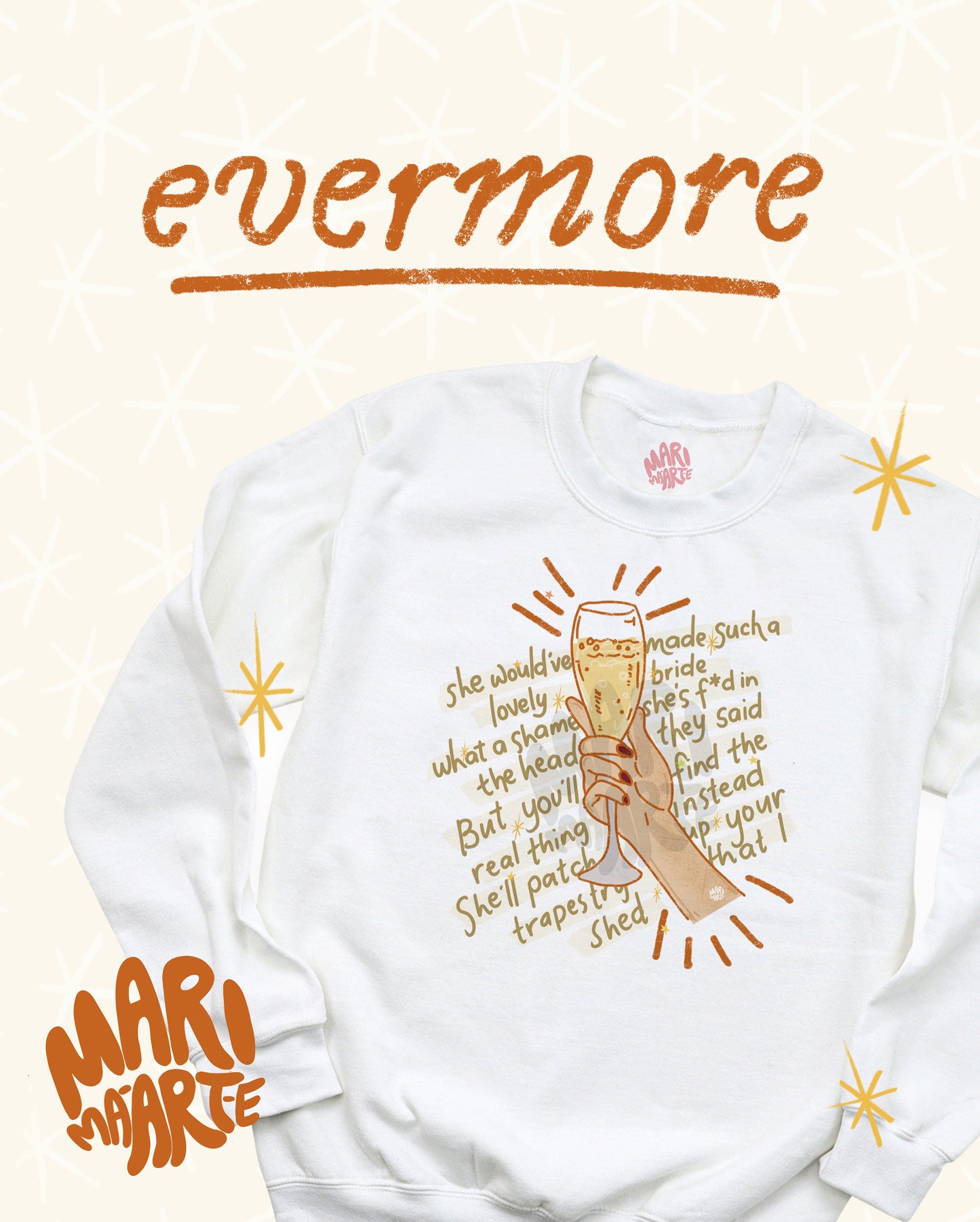 SWIFTIE EVERMORE CHAMPAGNE PROBLEMS PULLOVER