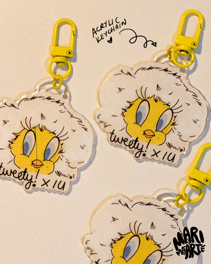 IU MERCH : IU X TWEETY KEYCHAIN / STICKER