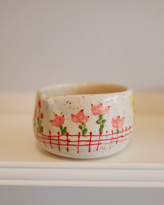 MARI POTTERI FLORAL PATCH MATCHARI (MATCHA BOWL)