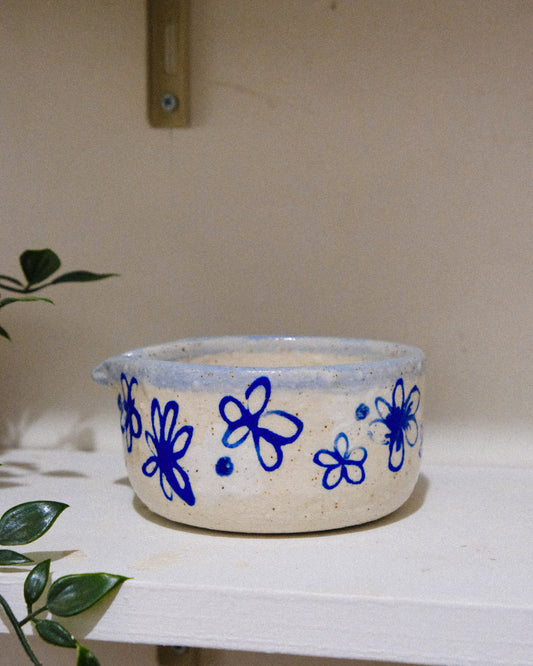 MARI POTTERI ONLINE BAZAAR BLUE DOODLE MATCHARI (matcha bowl)