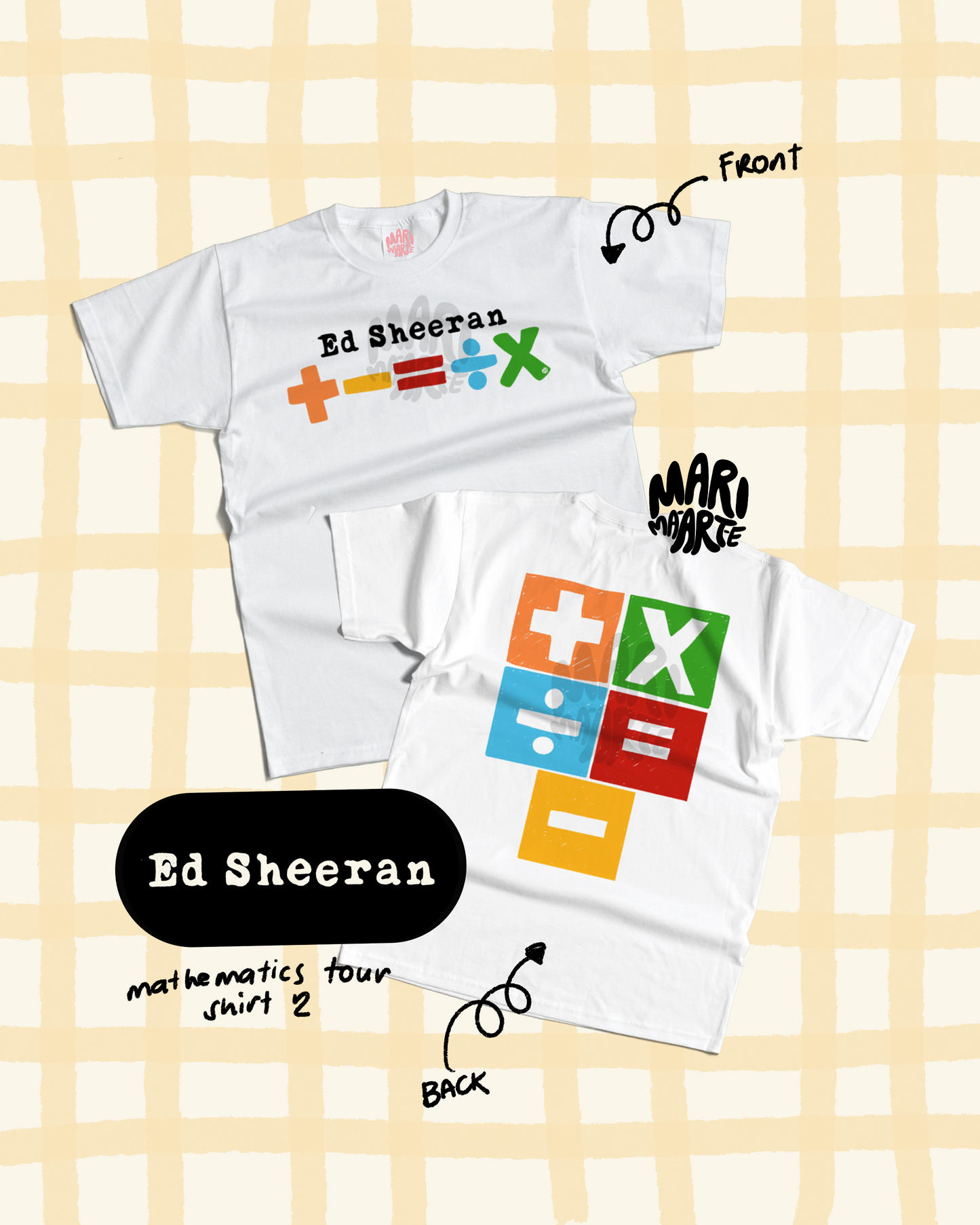 ED SHEERAN MATHEMATICS TOUR 2 (BACK&FRONT) SHIRT