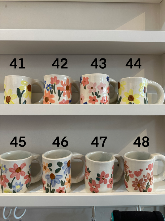 HAND-BUILT POTTERY CERAMIC MUGS 41-48