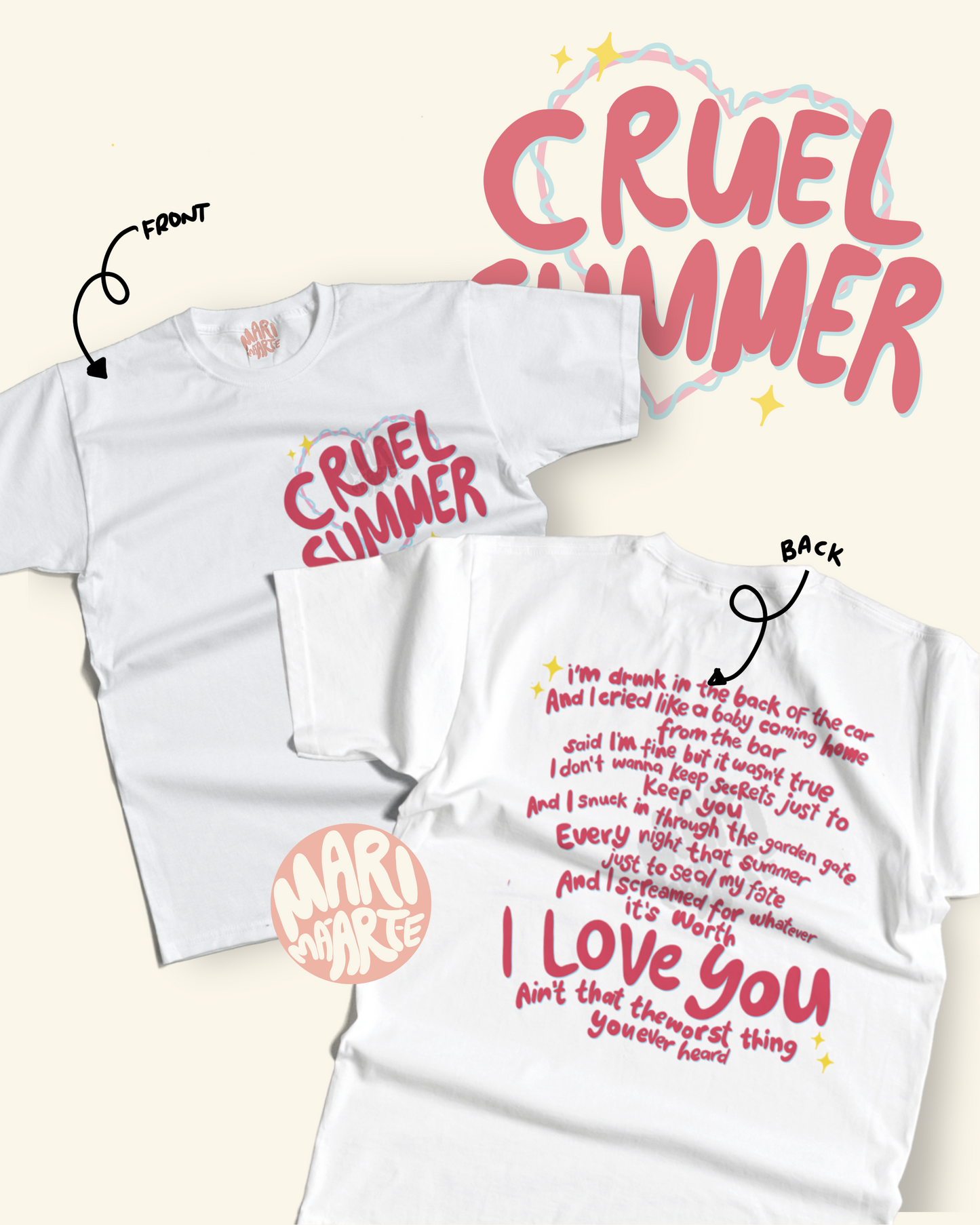 SWIFTIE CRUEL SUMMER LYRICS SHIRT