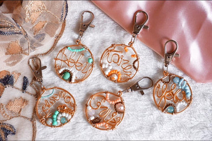CUSTOM BEADED KEYCHAIN (ROUND)