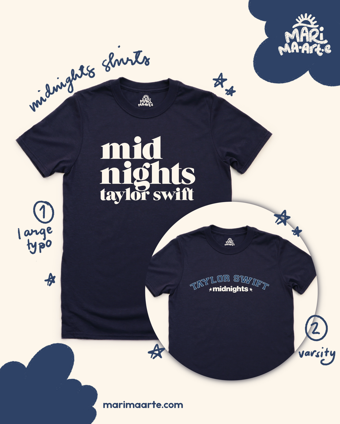 TAYLOR SWIFT MIDNIGHTS NAVY SHIRT