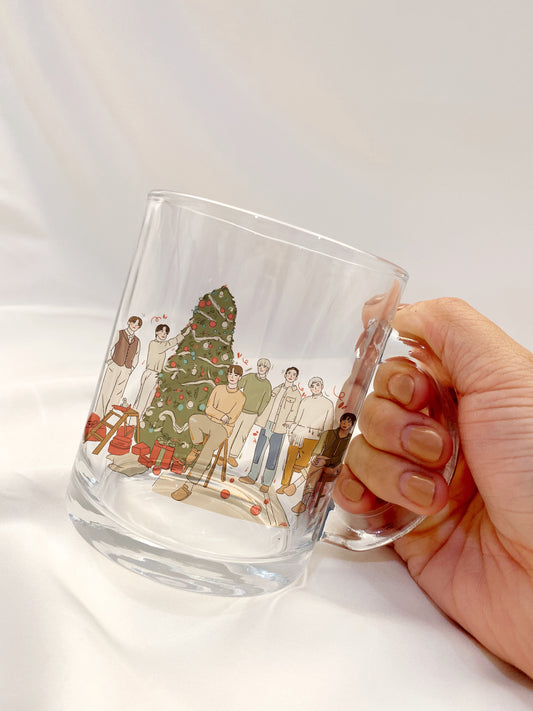 BTS CHRISTMAS GLASS MUG