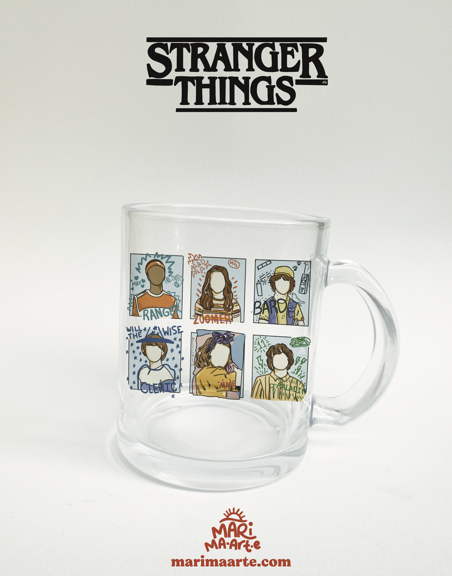 STRANGER THINGS D&D GLASS MUG