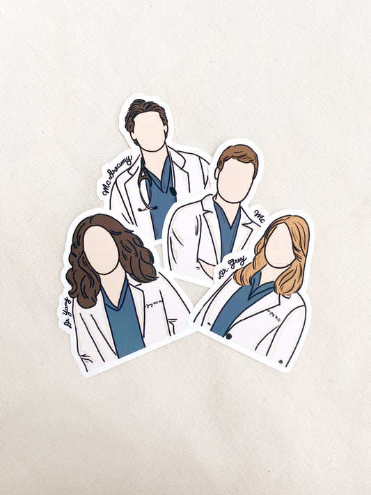 GREYS ANATOMY DOCTOR STICKER PACK