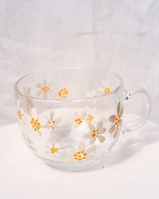 MINI DAISIES FLORAL GLASS MUG