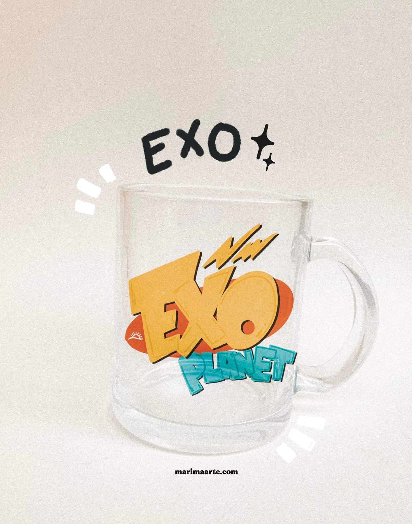 EXO COMIC LOGO GLASS MUG