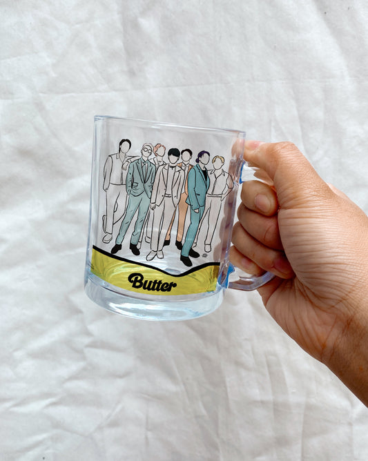 BTS BUTTER GLASS MUG