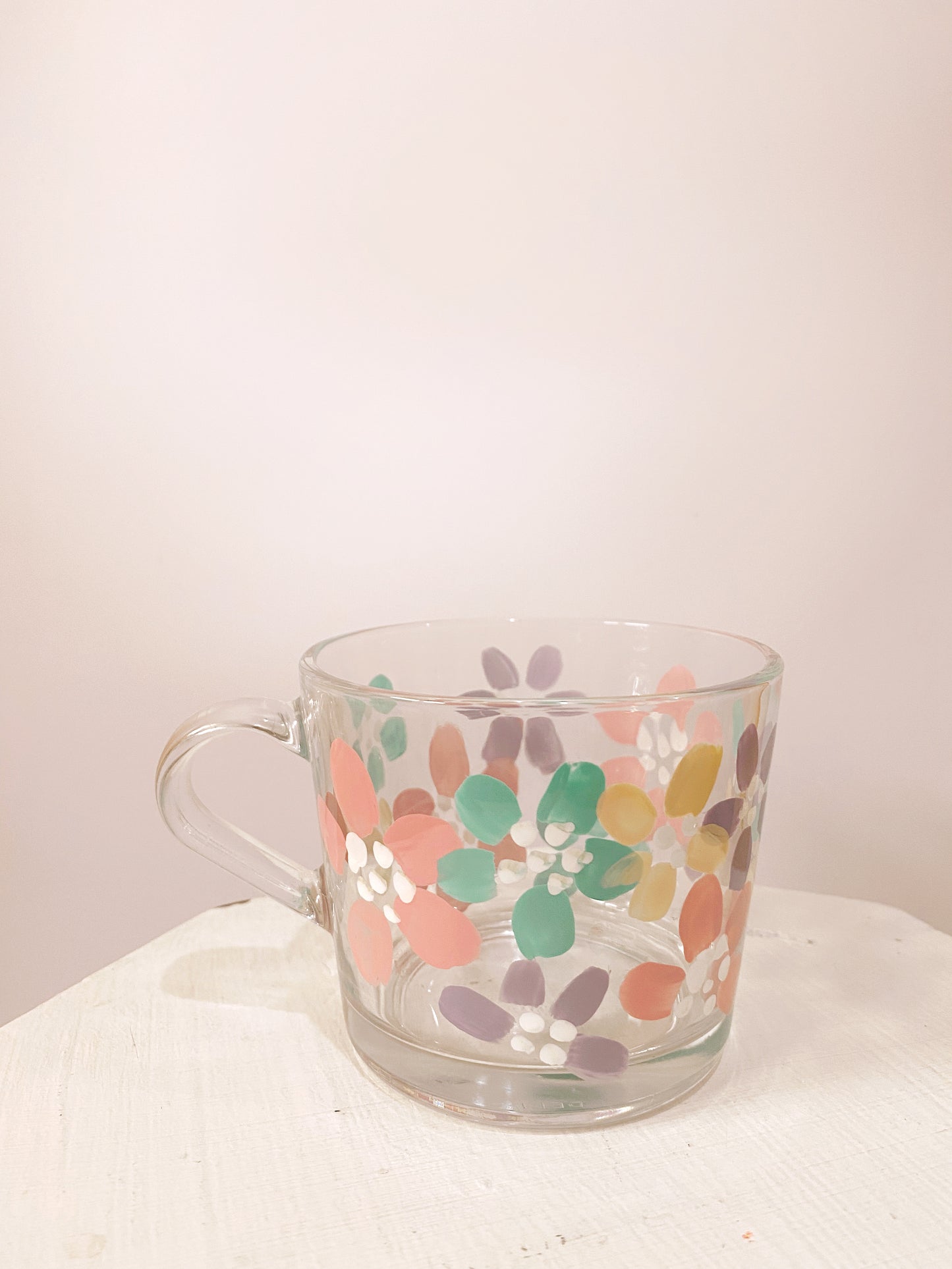 FLORAL GLASS MUG - PASTEL DREAM