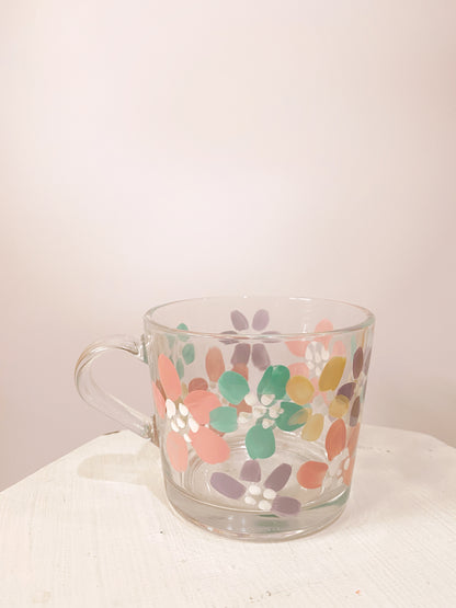 FLORAL GLASS MUG - PASTEL DREAM