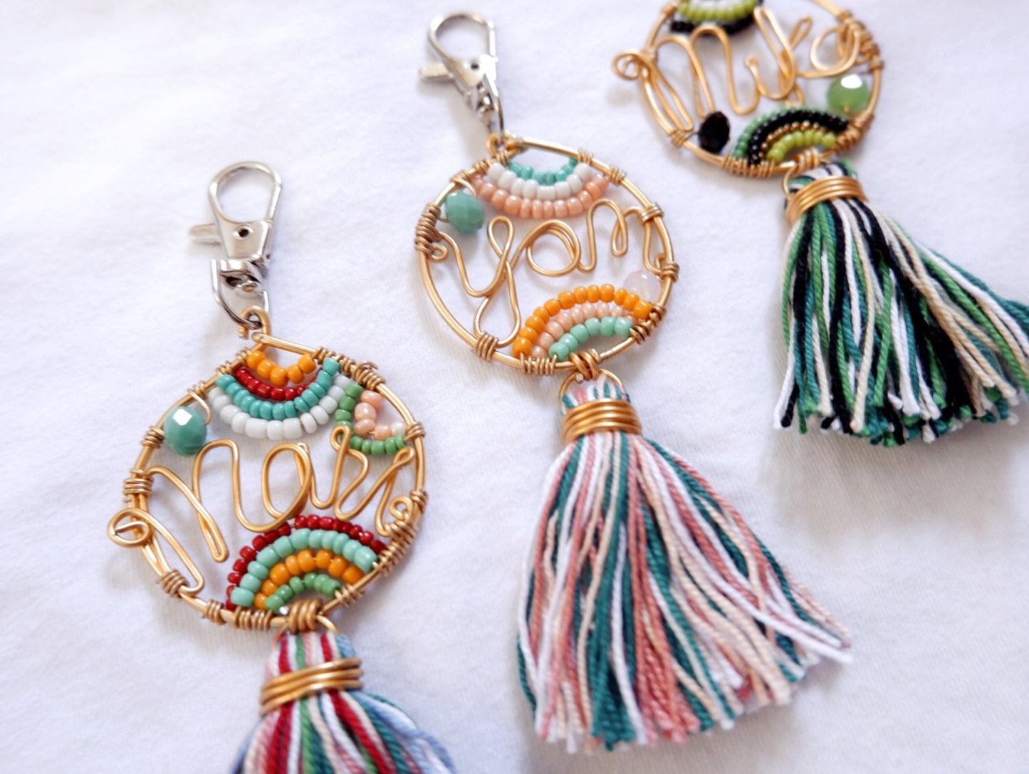 CUSTOM BEADED KEYCHAIN + TASSEL