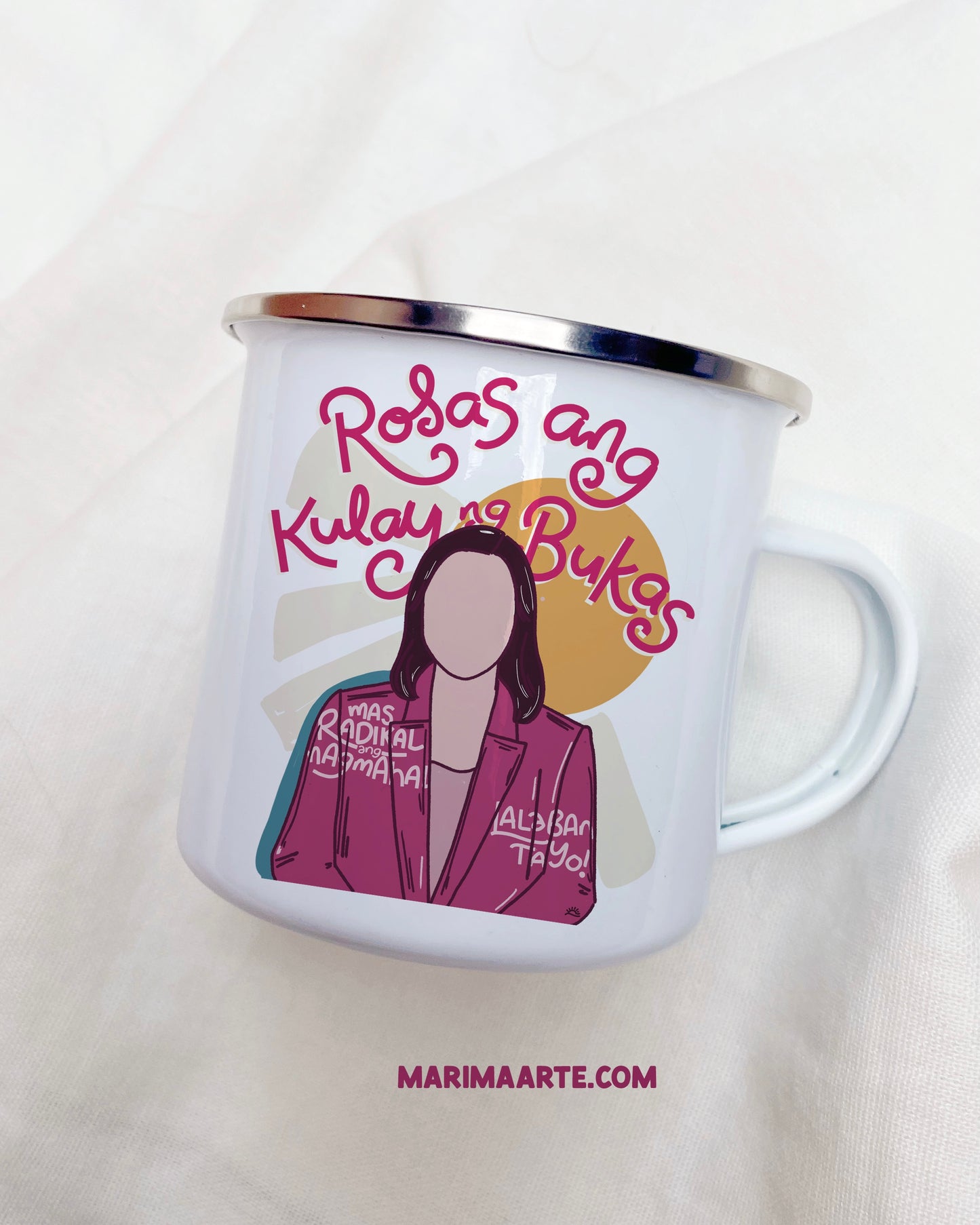 ROSAS ANG KULAY NG BUKAS ENAMEL MUG