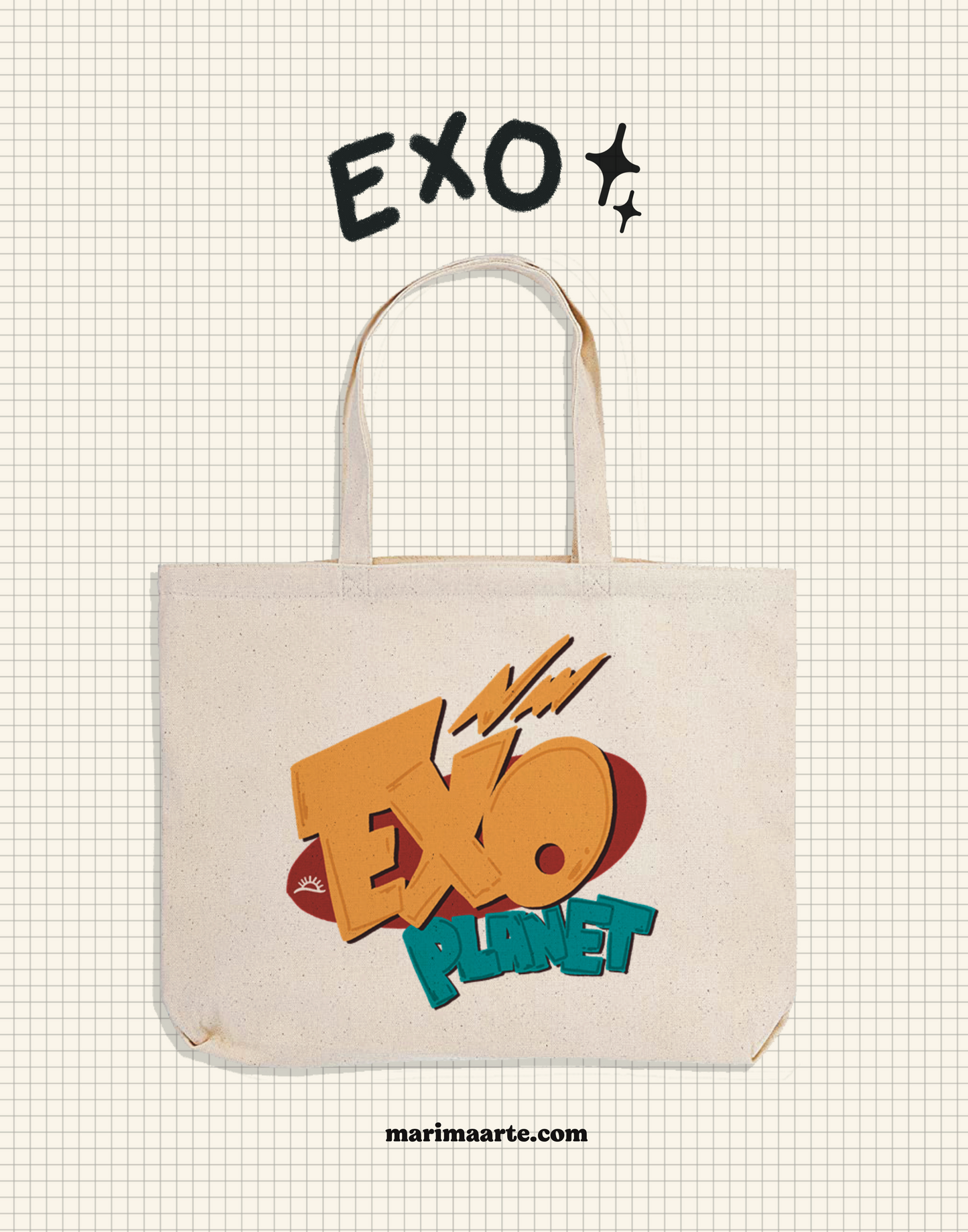 EXO COMIC LOGO LARGE TOTE