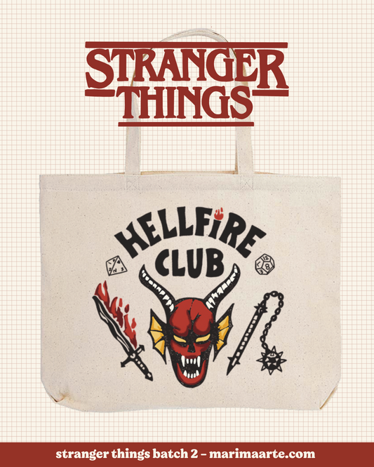 STRANGER THINGS HELLFIRE CLUB LARGE TOTE BAG