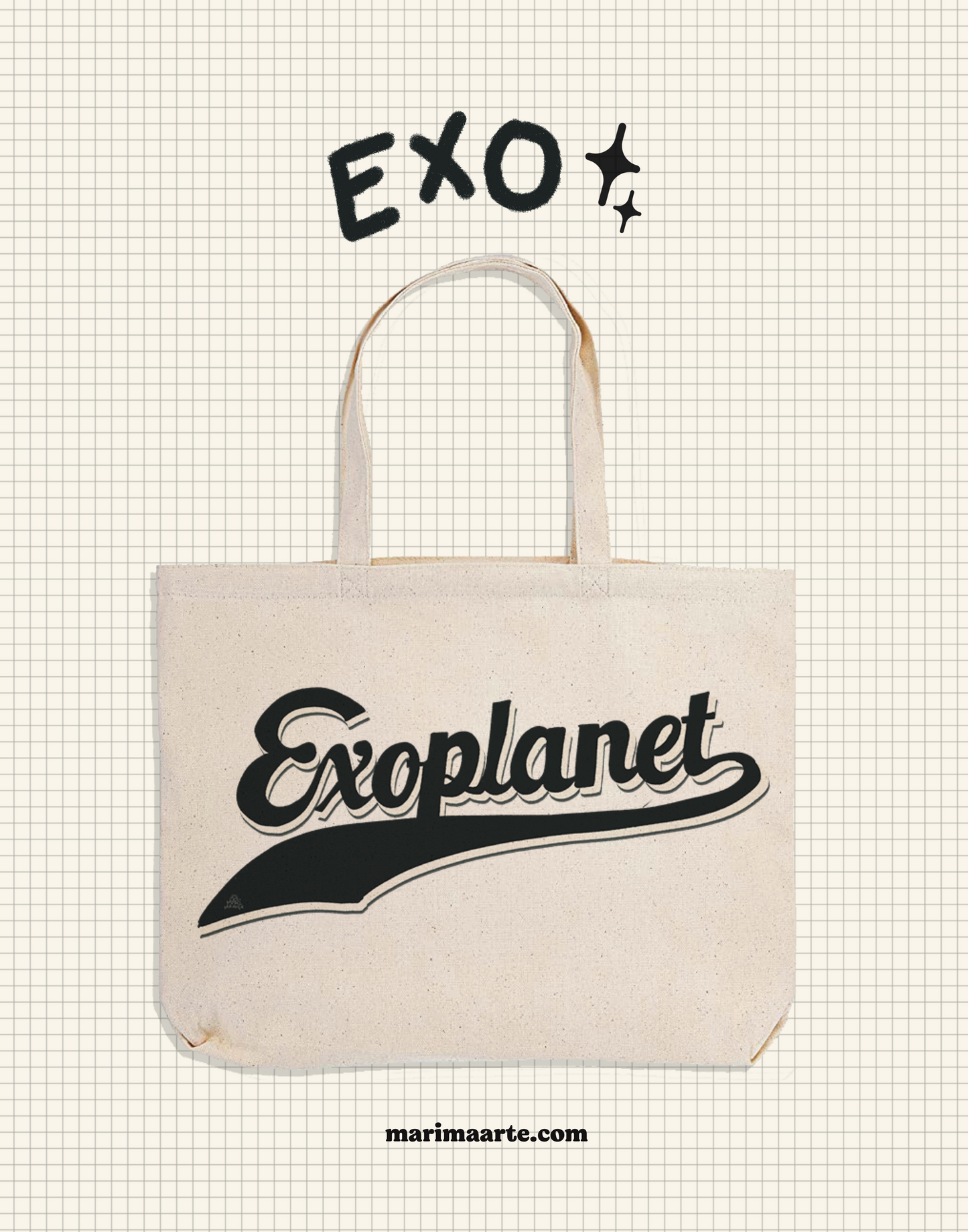 EXO BLACK TYPO LARGE TOTE