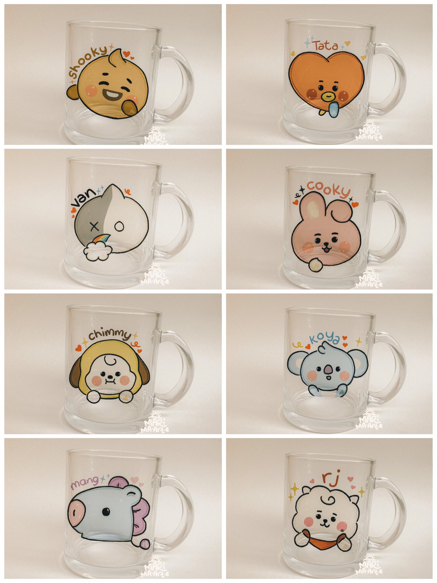 BT21 SOLO CLEAR GLASS MUGS