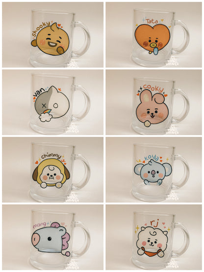 BT21 SOLO CLEAR GLASS MUGS